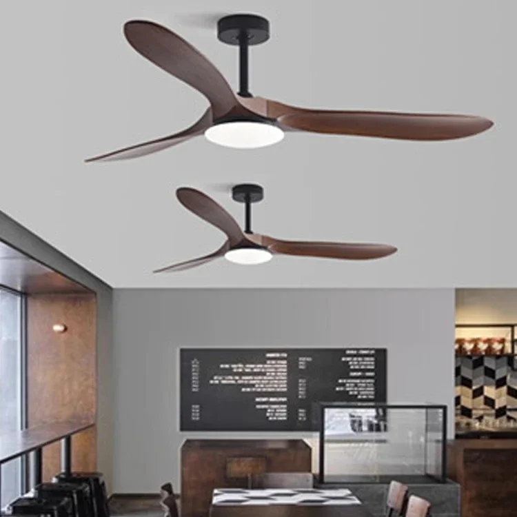 ABS 3 blade Led Ceiling Fan Lights AC Motor Remote Control Big Size Silent 52 Inches Large Ceiling Fan Light