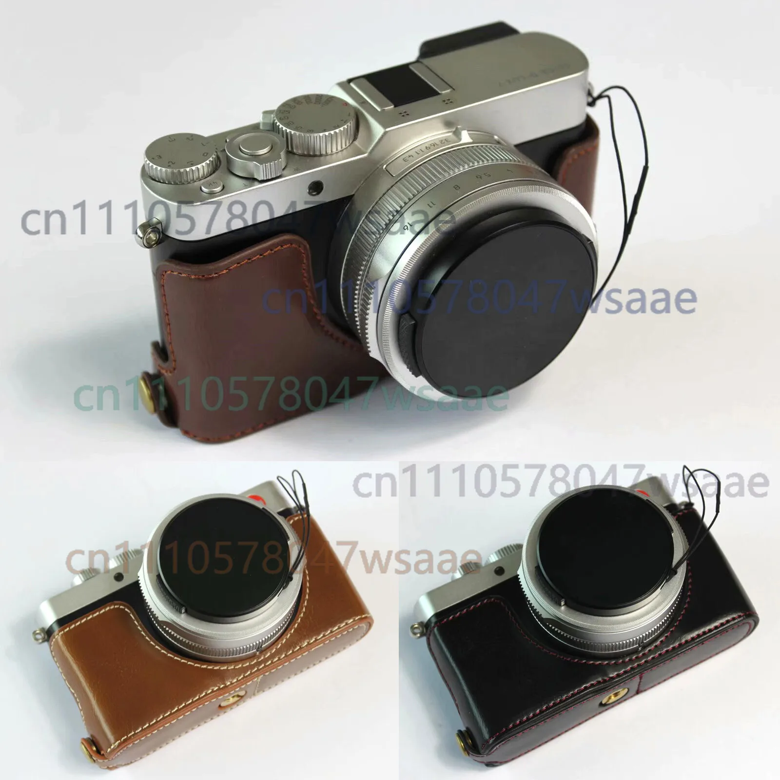Натуральный кожаный получехол-грип для камеры Leica D-LUX 7 D-LUX7 19115 (искусственная кожа)