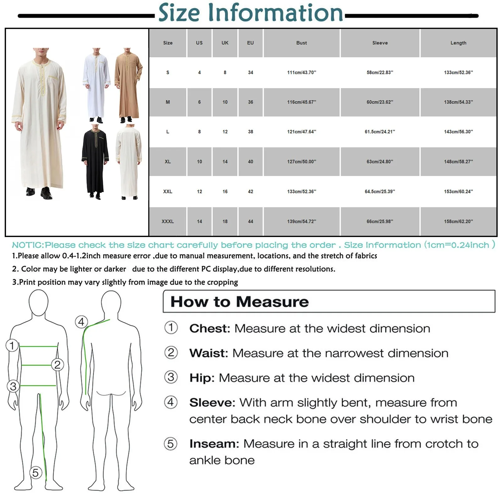 رباط رجالي بأكمام طويلة ، عباية ملابس تقليدية ، قميص إسلامي ، تطريز فضفاض ، روب دبي ، ياقة دائرية ، تطريز عتيق ، عباية