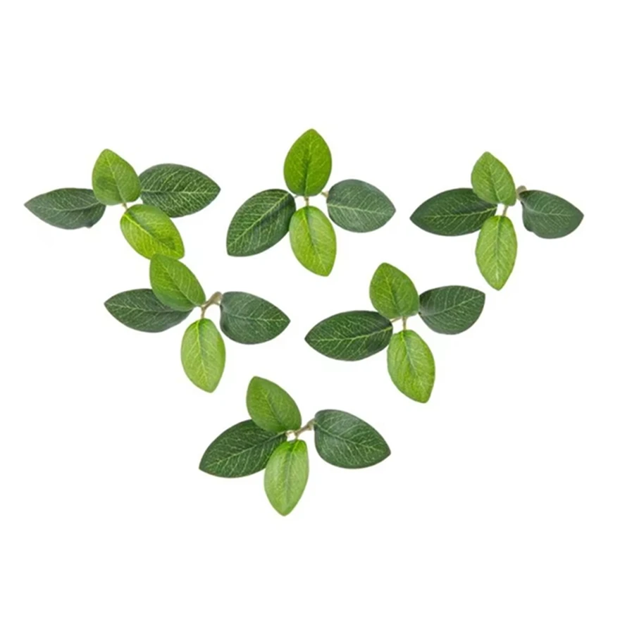 

100Pcs Artificial Flowers Green Silk Fake Plant Wedding Bridal Bouquet Family Gathering Christmas Photo Frame Decorative Product