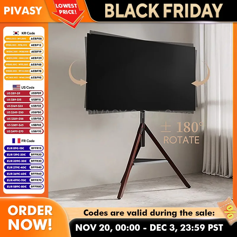 32인치~75인치 LCD OLED 평면 스크린용 삼각대 베이스 높이 조절식 TV 스탠드, 최대 하중 40kg/60kg