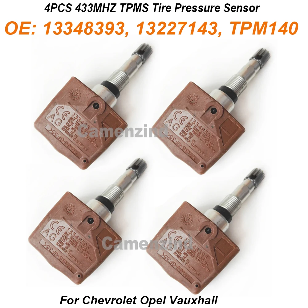 

4 шт., 433 МГц, датчик давления в шинах TPMS 13348393 13227143 TPM140 для Chevrolet Malibu Volt для Opel Ampera Astra J