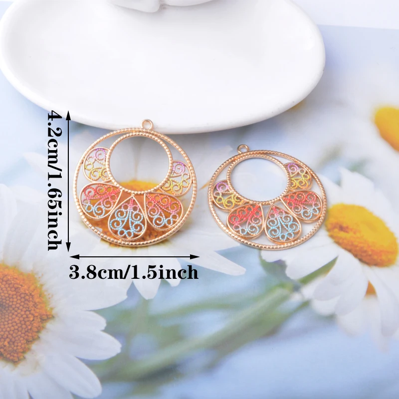6 Stück/Set Legierung Goldene Anhänger Schmuckzubehör Boho Anhänger DIY Damenohrringe – Detail 4