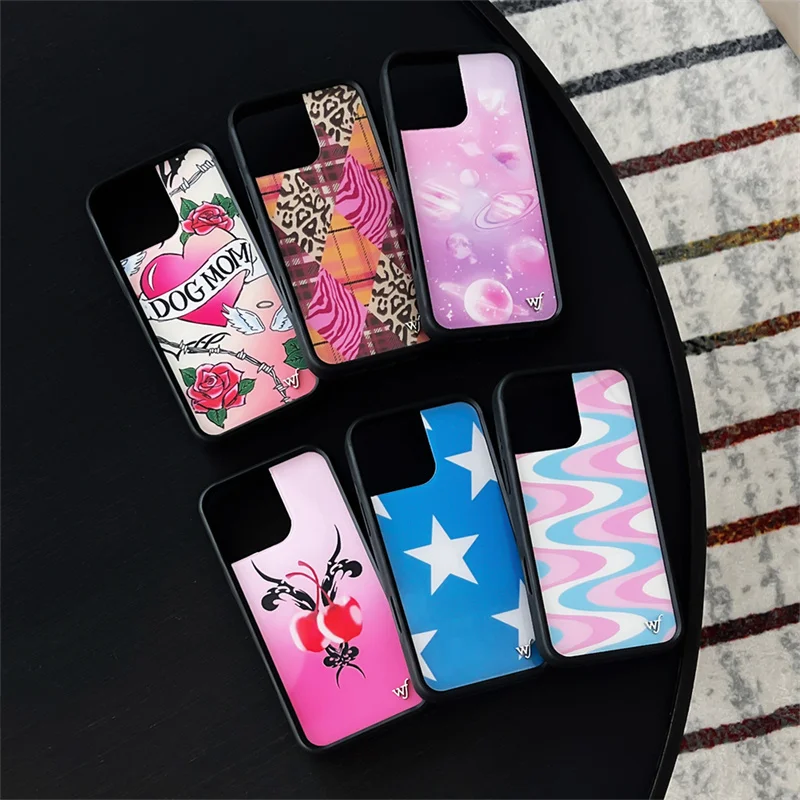 Cute Couple Rose Love Lock Luxury Wildflower Phone Case For iPhone 13 12 14 15 16 Pro Max WF Colorful Water Ripples Star Cover