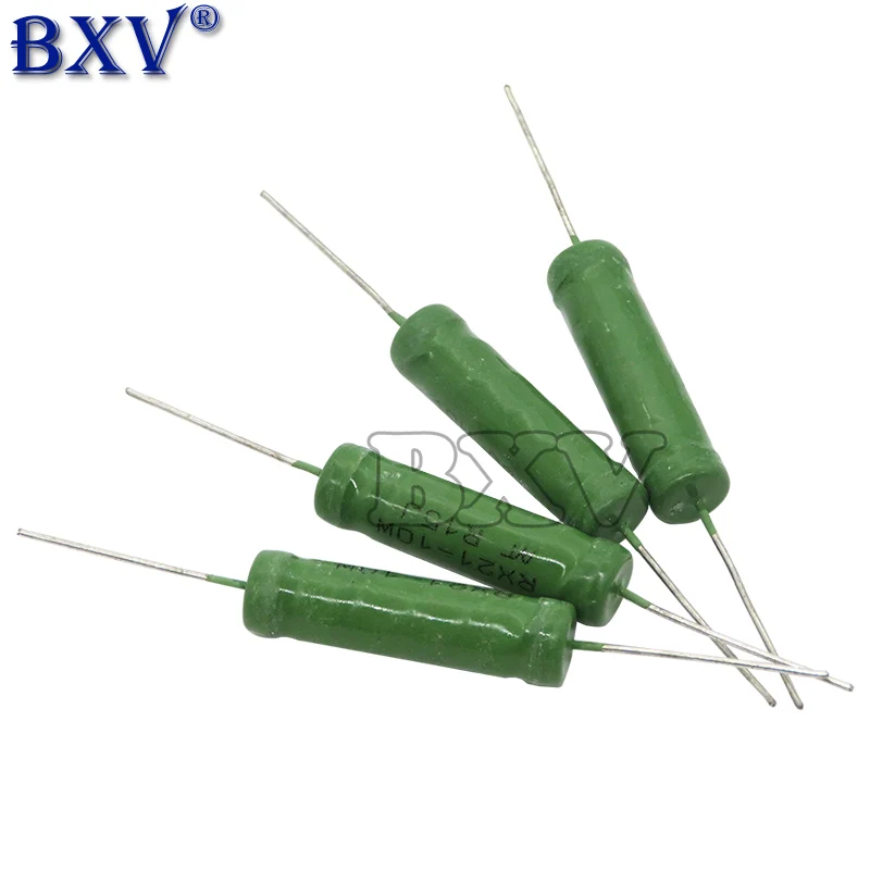 5PCS RX21 6W 10W WiRe Wound Resistência 5% 1R 10R 100R 15 12 10 1K K K K 18R 20R 22R 24R 27R 30R 33R 36R 0.01R 0.05R 0.1R 0.12R