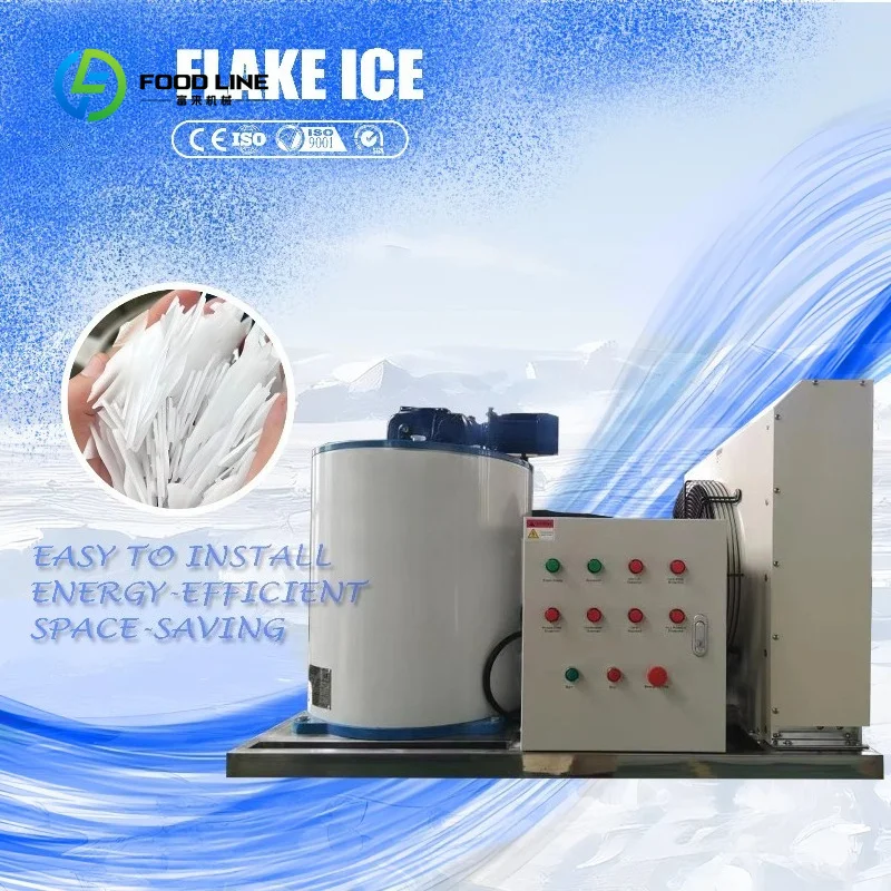 Customized 2000kg/day Smart Solar System Flake Ice Making Machine for Fish Keeping