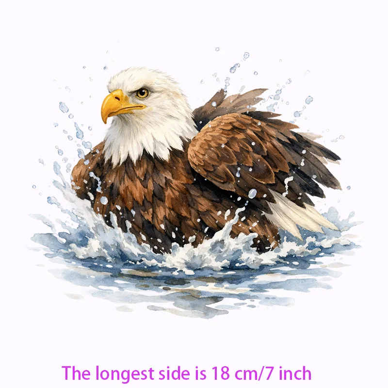 Eagle Spread Wings Flying Heat Transfer Vinyl Stickers Animal Iron On Patches For Men T Shirt Hoodie DIY Clothing Print Stickers