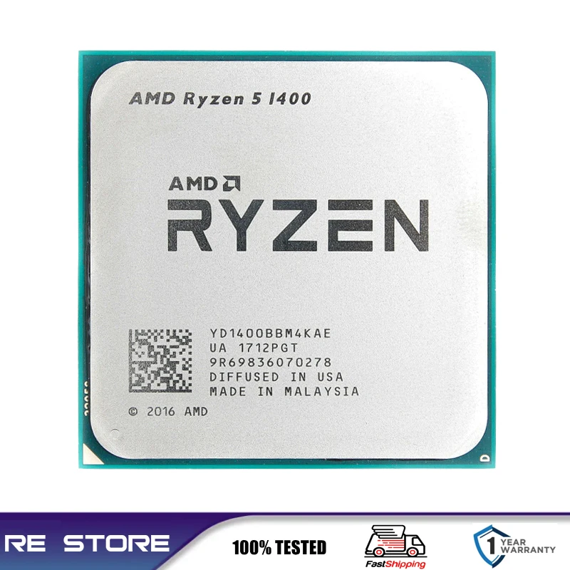 AMD Ryzen 5 R5 1400 3.2GHz 4-Core CPU Processor LGA AM4