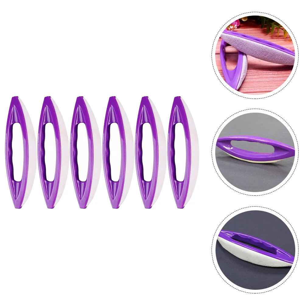 

6Pcs Purple Nail Waxing Tool Effective Polishing Buffer for Natural Acrylic Nails Easy Finish Lightweight Salon