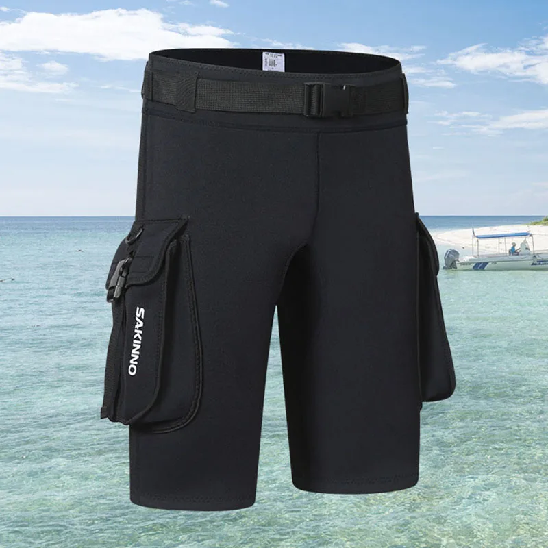 Oulylan 3mm Neoprene Tech Kayaking Shorts Shorts Wetsuits Spearfishing Surfing Shorts Canoeing Scuba Diving Shorts with Pocket