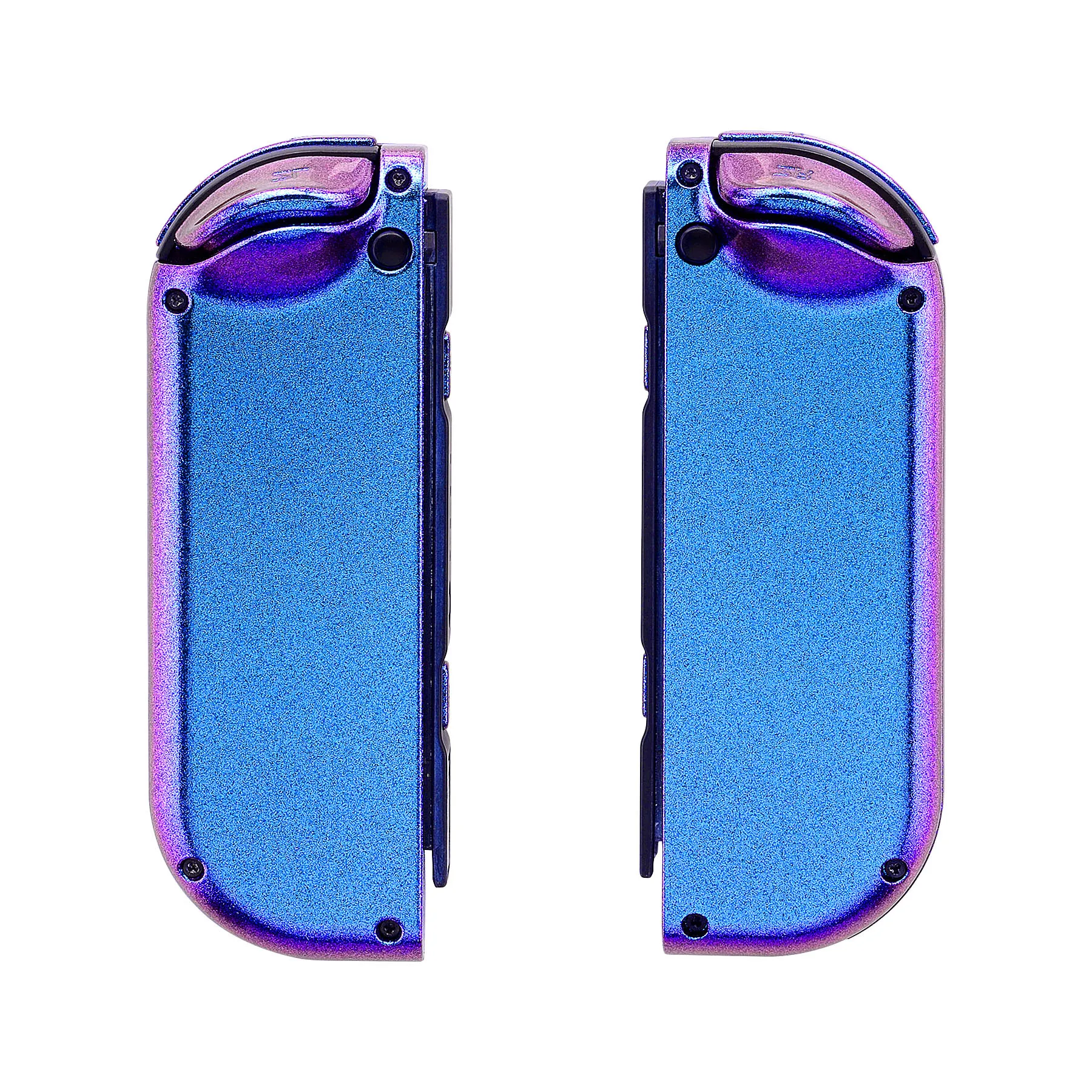 eXtremeRate Chameleon Purple Blue Controller Housing Shell Case With Full Set Buttons for Nintendo Switch JoyCon & OLED JoyCon