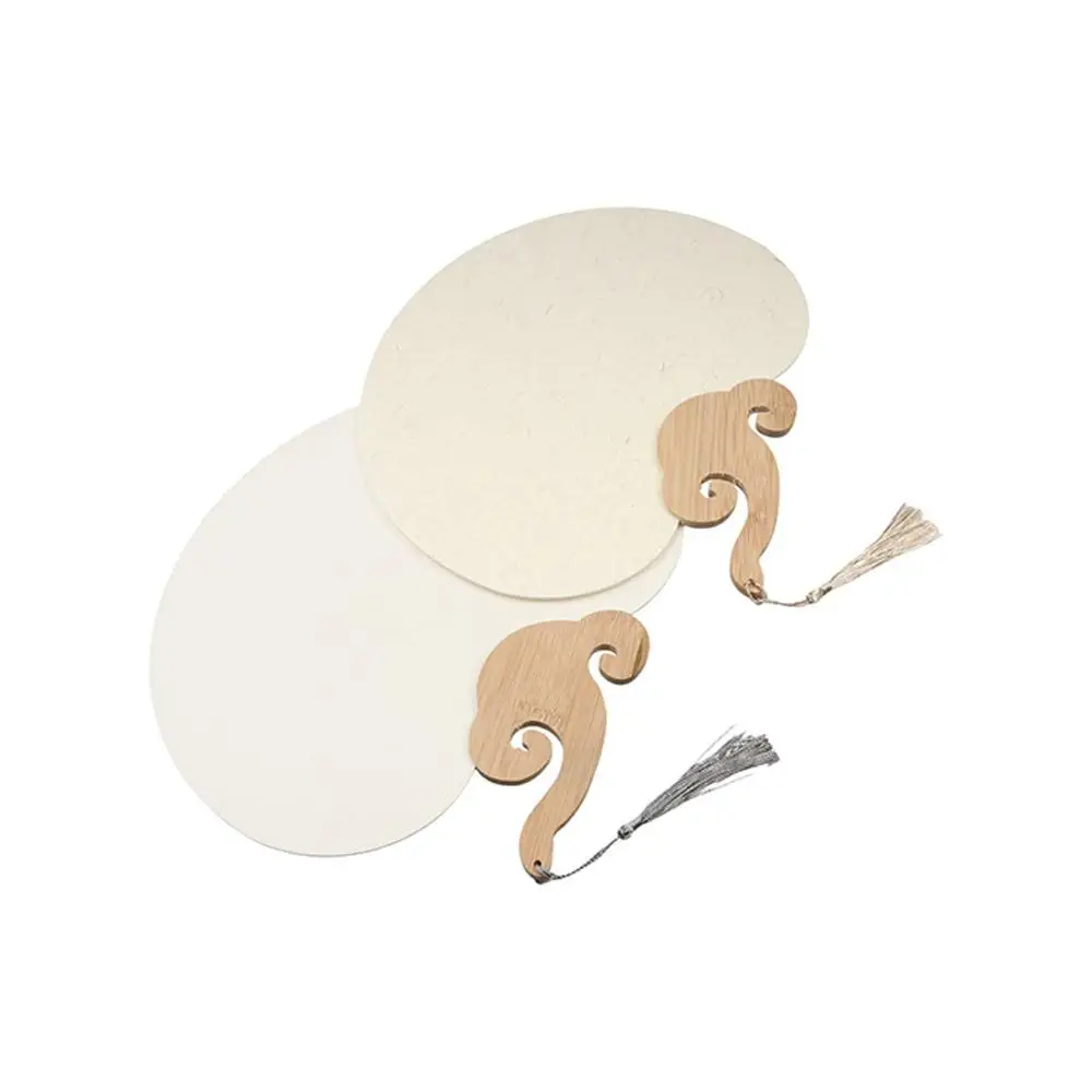 White Xuan Paper Craftsmanship Hand Painting DIY Calligraphy Art Hand Fan Desk Ornaments Group Fan Home Decoration