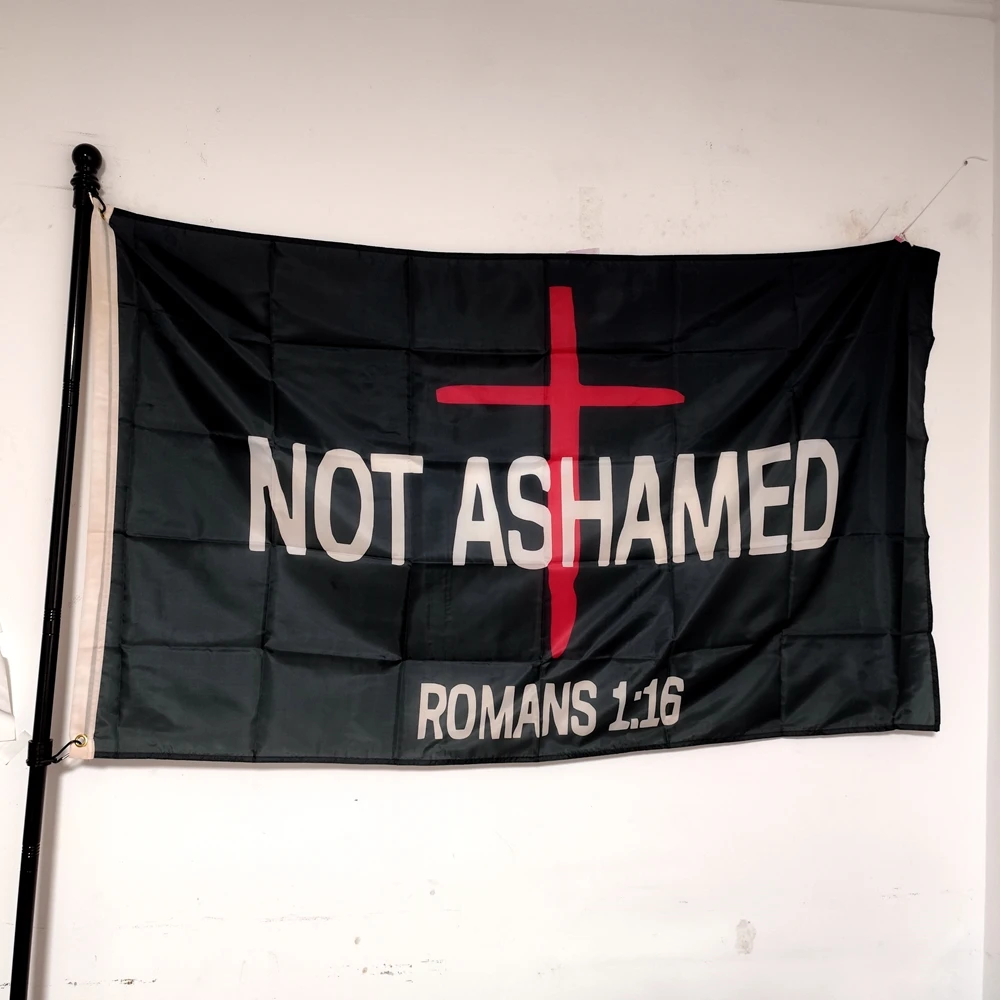 

Religious Jesus Cross Flag 1:16 Hanging Flying Outdoor Decor Christian Church Garden Banner Faith Symbol