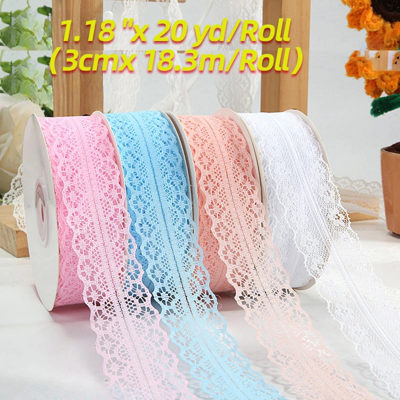 Lace Ribbons are used for Gift Packaging DIY Hand Sewn Accessories for Clothing and Hats Size 20/roll Lace Ribbons