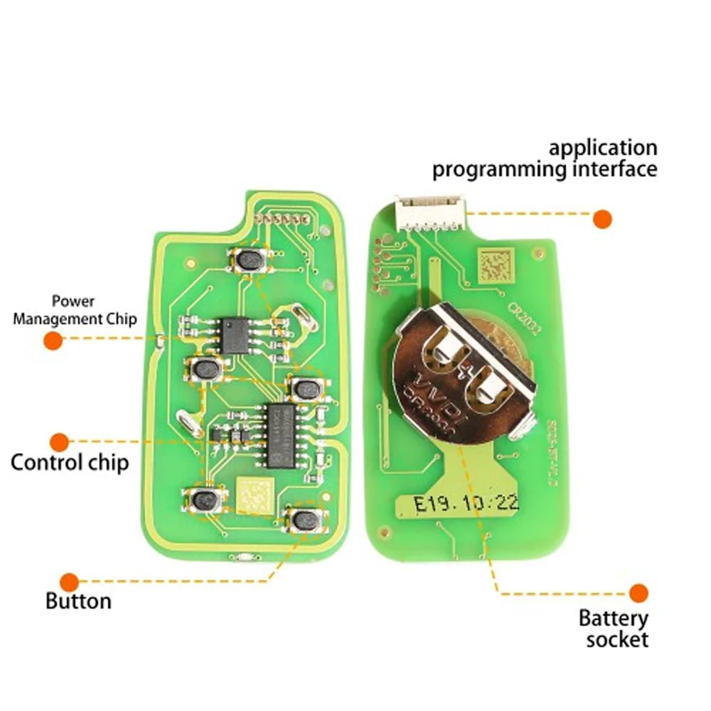 XKHO04EN Xhorse XK Chiave telecomando automatica cablata VVDI Chiave per auto 4 + 1 pulsanti Sostituzione universale Flip Chiave per auto Fob per Honda