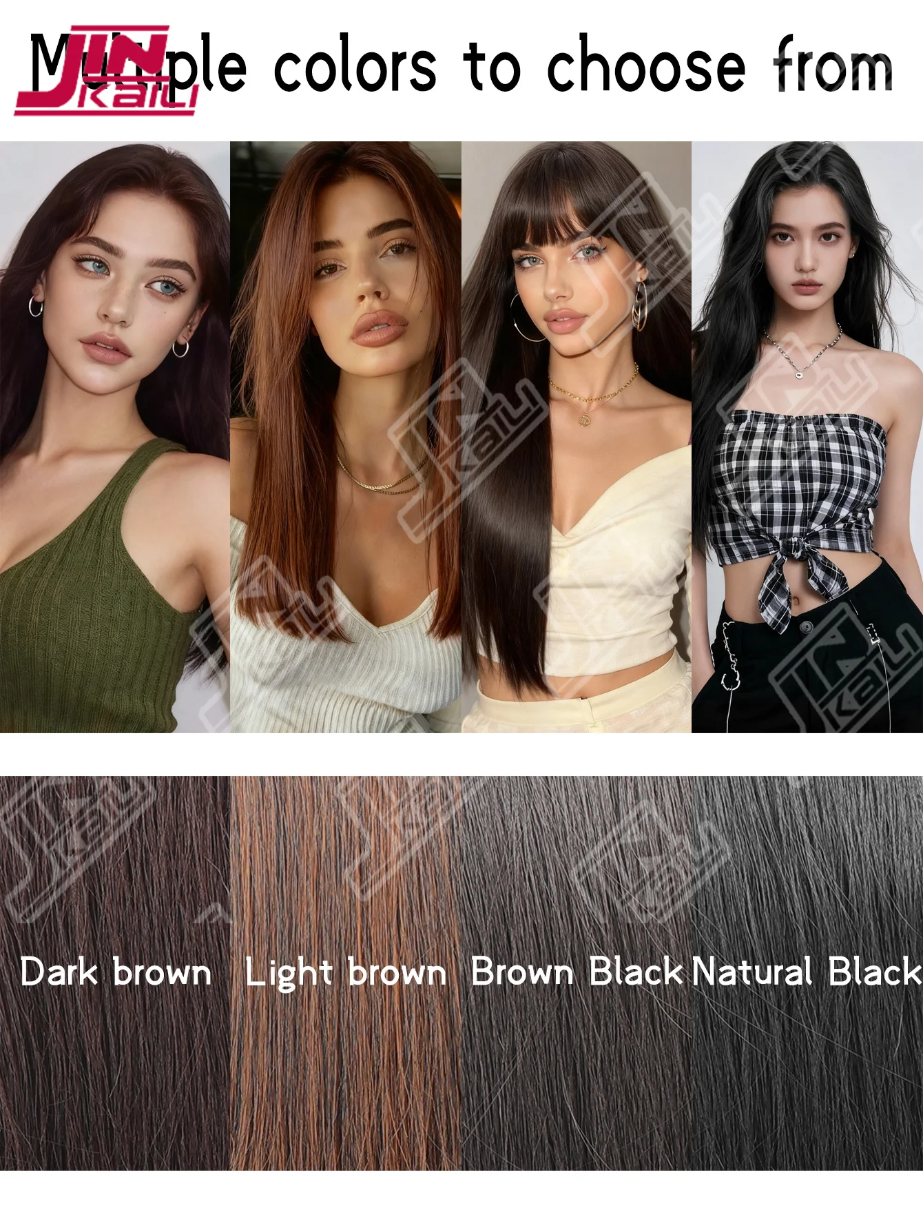 JKL 16-24 بوصة منصات الشعر الاصطناعية غير مرئية سلس كليب في الشعر التمديد زيادة الشعر الجانب العلوي غطاء هيربيسي #4