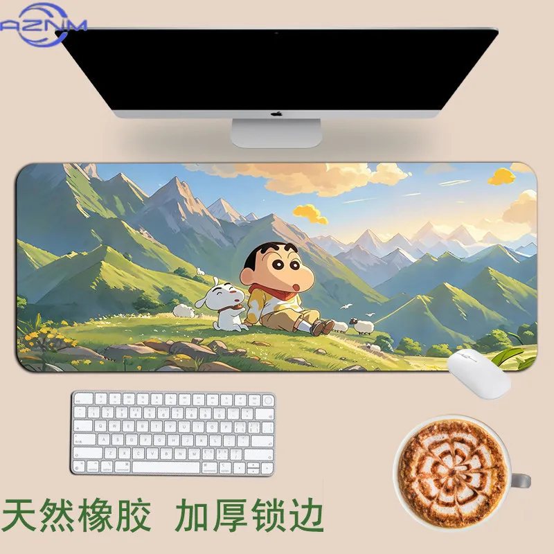 Crayon Shin-chan Large Mouse Pad Thickened Custom Cartoon Anime Computer Notebook Keyboard Pads Lock Edge Deskpad-bac321-HH8