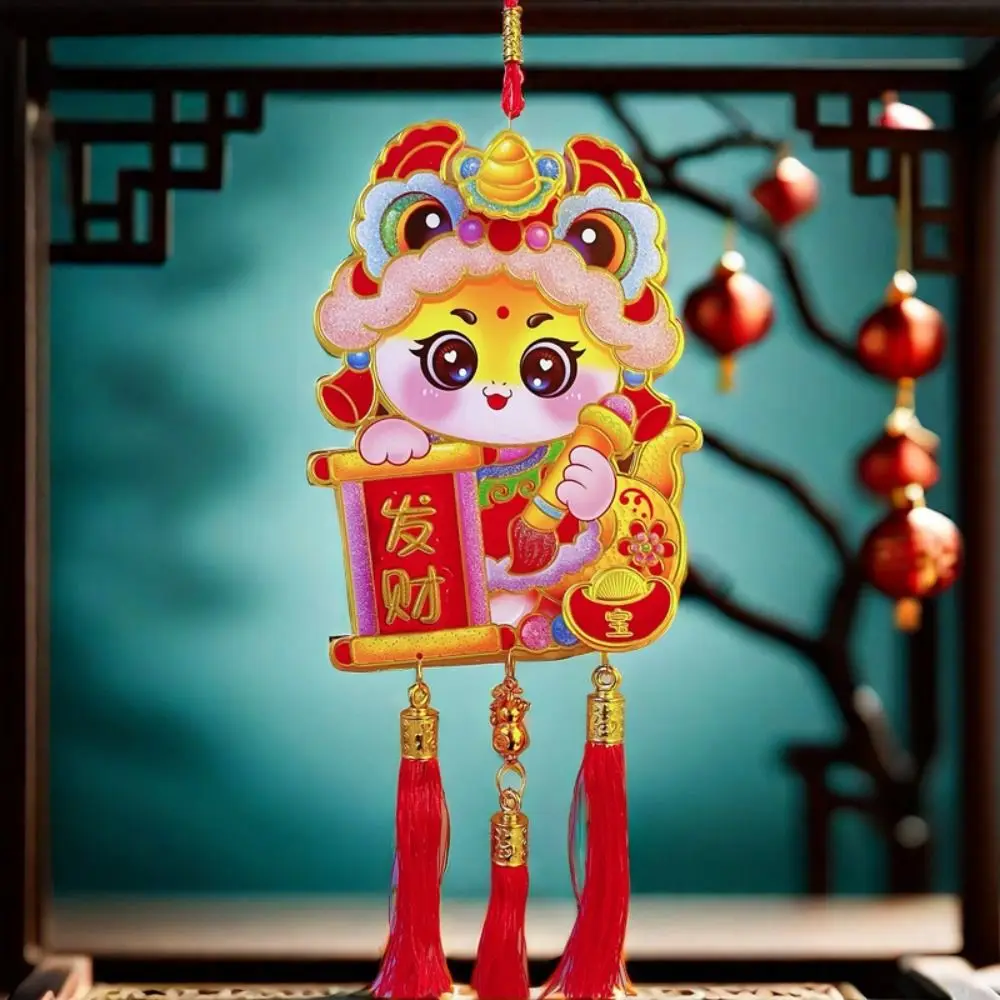 Blessing Plush New Year Ornaments Double Sided Cute Wealth Pendant Traditional Exquisite Spring Festival Pendant Birthday