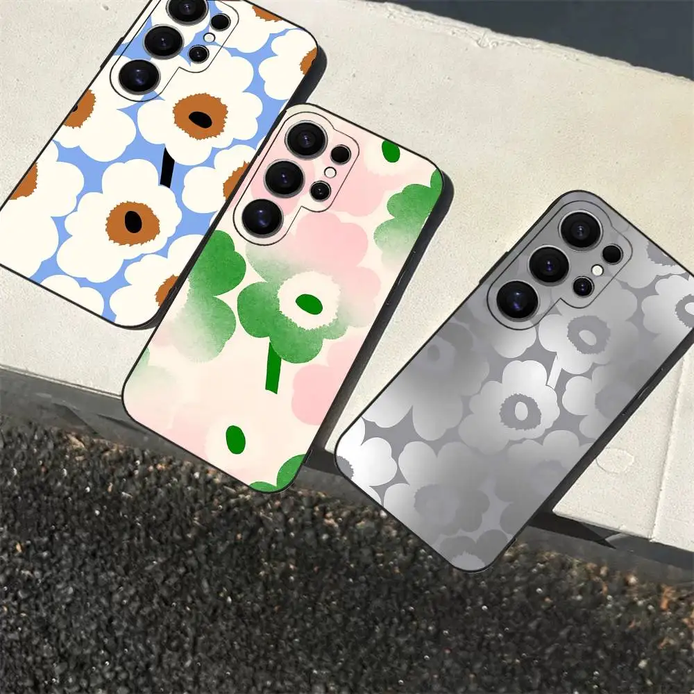 Funda de teléfono Marimekko-U-Unikko Flowers para Samsung S 24 Fe 25 Ultra Plus 20 Lite 21 30 22 23 24 22 Ultra 5G Fundas