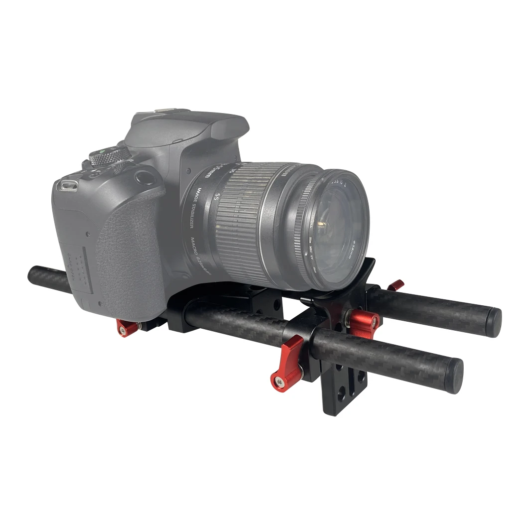 Universal 15mm Rod Rail Clamp Camera Mounting Base Plate Bracket for Panasonic Fujifilm SLR Cage Rig Follow Focus Support System