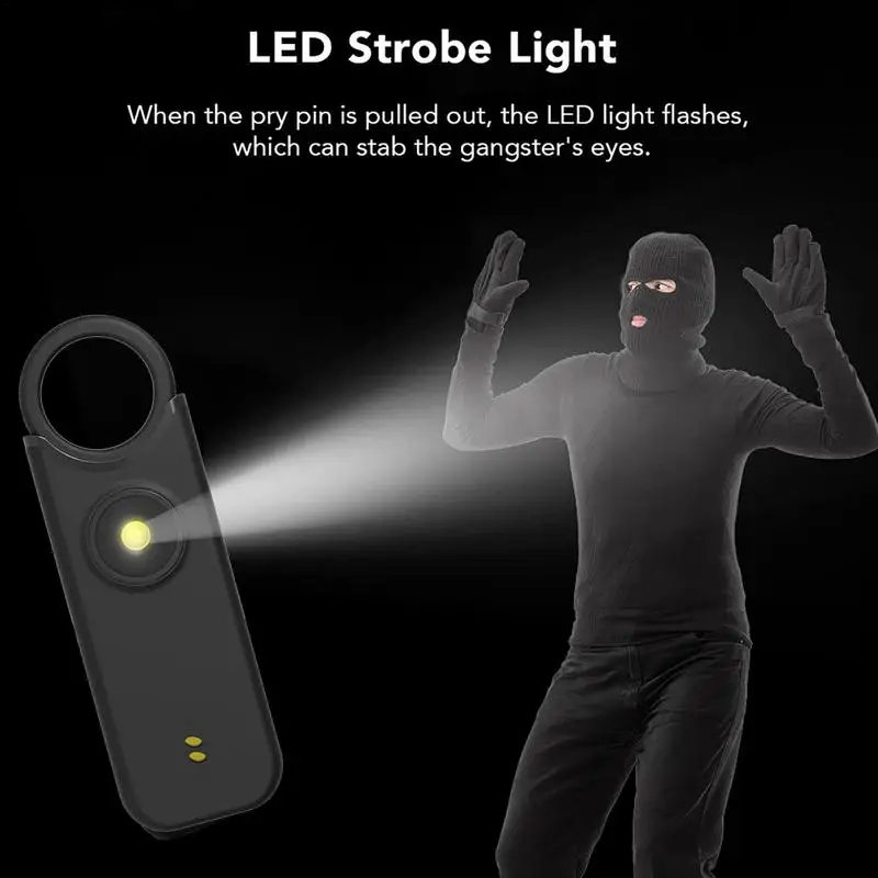 Porte-clés d'autodéfense aste, anneau d'autodéfense, tonalité d'alarme 135dB, adapté aux travailleurs de nuit, aux étudiants et aux anciens