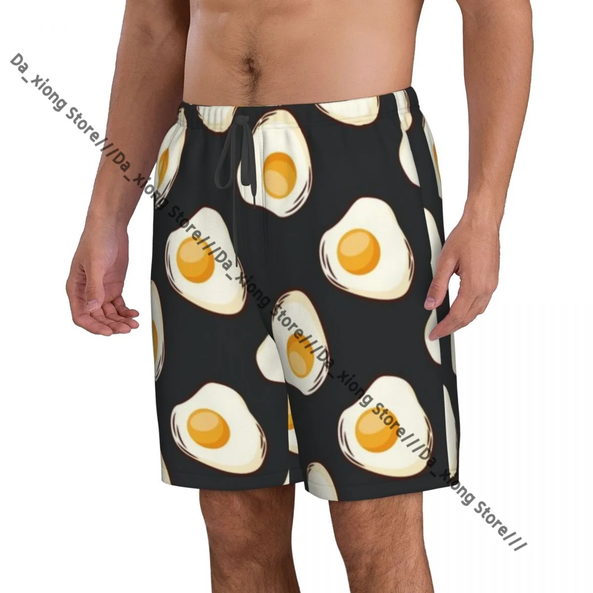 อาหารทอดไข่รูปแบบกางเกงขาสั้นว่ายน้ําแห้งเร็วสําหรับชายชุดว่ายน้ําชุดว่ายน้ํา Trunk ชุดว่ายน้ําชายหาด