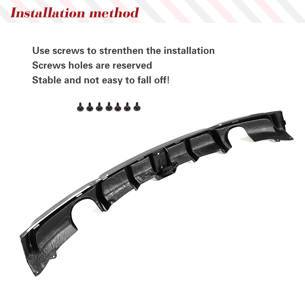 ناشر خلفي من ألياف الكربون مع مصباح ليد ، مصد عادم بمنفذ ، واقي شفاه ، سلسلة بي ام دبليو 3 ، F30 ، F35 ، M Sport ،--! ، FRP #4