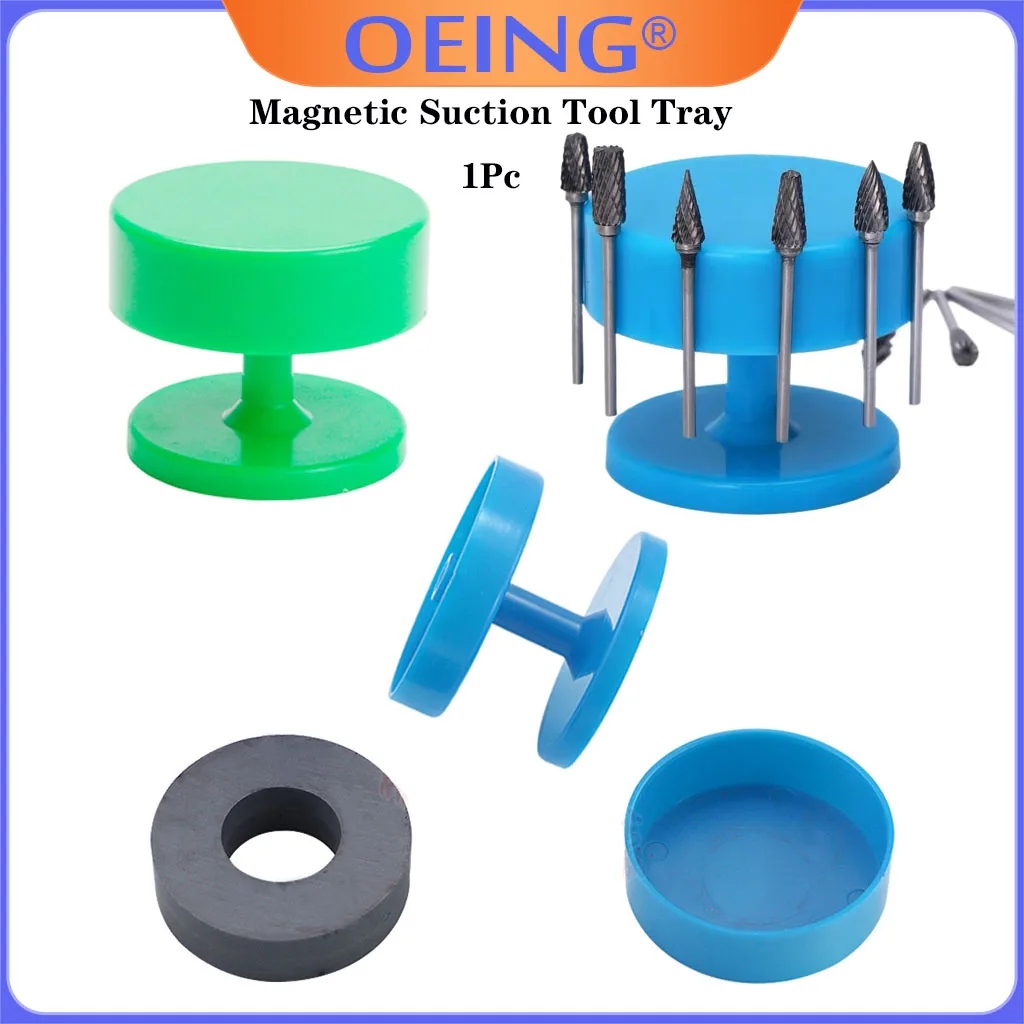 Magnetic Suction Tool Tray Magnet Suction Cup Bur Holder Plate Dental Emery Bur Grinding Head Dentistry Drills Adsorption Base