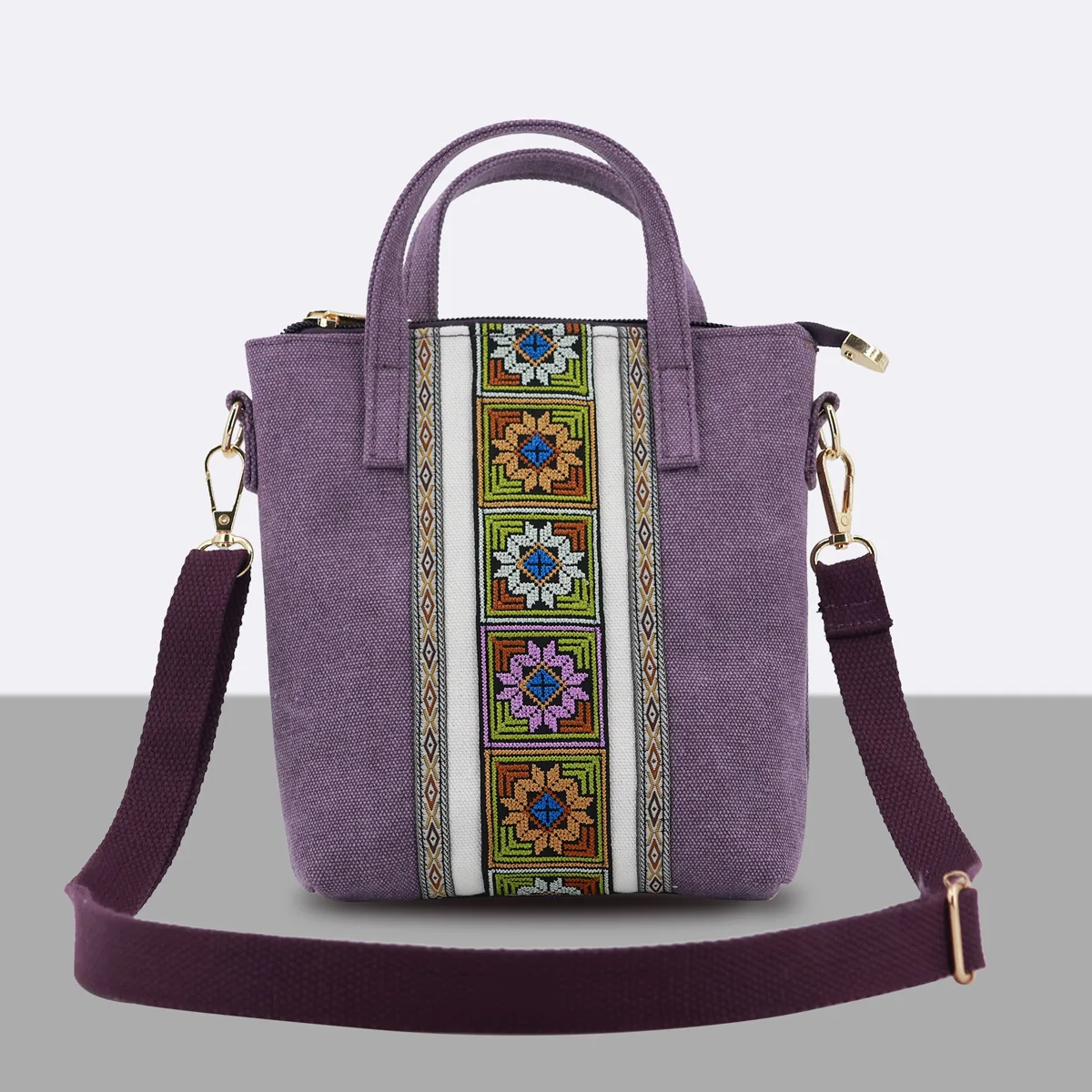 

Lady Crossbody Shoulder Bag, Phone Purse Handbag, Ethnic Style Embroidered Messenger Bag, Retro Small Canvas Bag