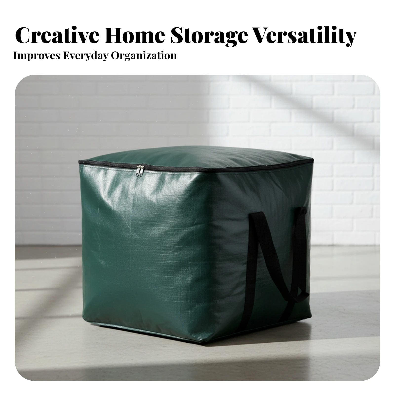 Cube Storage Bag Laminated Material Heavy Duty Moving Bag Waterproof Storage Tote Zippered Top Household Carrier Dustproof