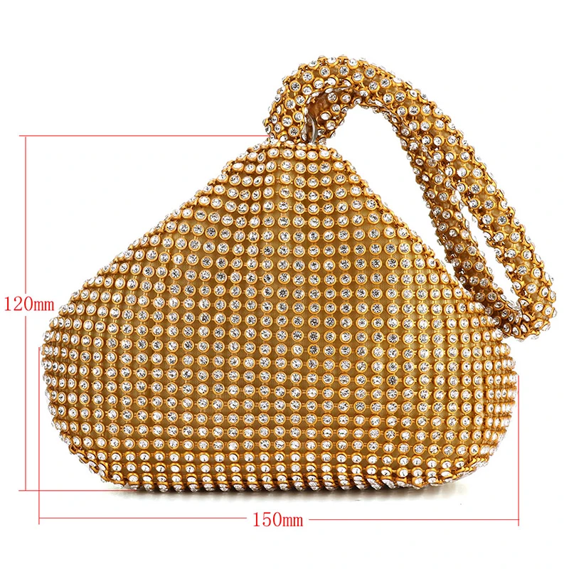 Mini Rhinestone Tote Handbag Shiny Diamond Women Evening Handbag Day Clutch Zipper Pocket Money Purse Lady Wedding Bridal Bags