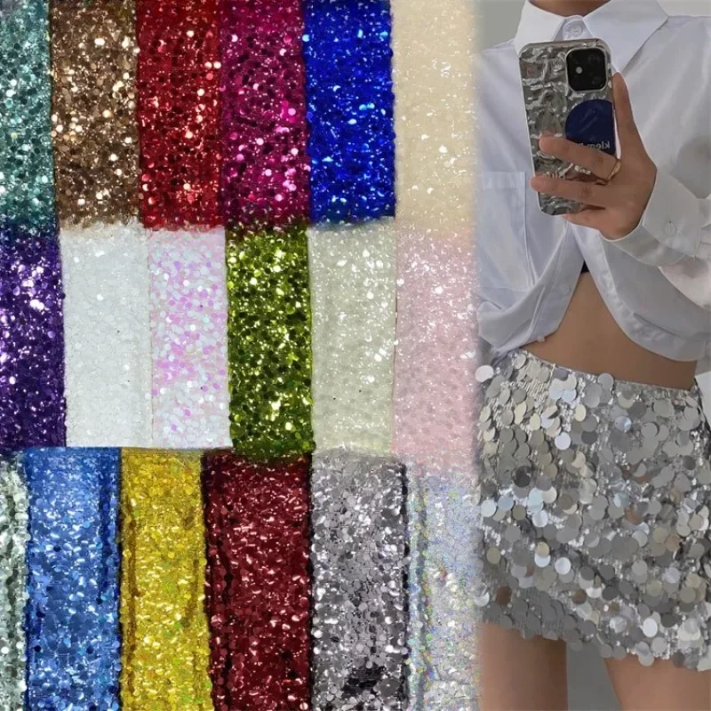 100x150cm Sequin Mesh Lace Fabric for Sewing High Quality Wedding Party Dress Clothing Patchwork DIY Apparel Sewing Supplies