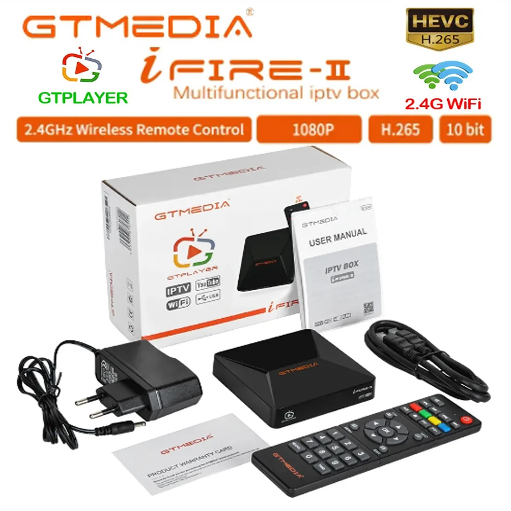 [Genuine]Hot sales Live TV GTMEDIA ifire2 DVB Full HD1080P H.265 HEVC Built-in WIFI 2.4G Wireless Remote Control IFIRE GT PLAYER