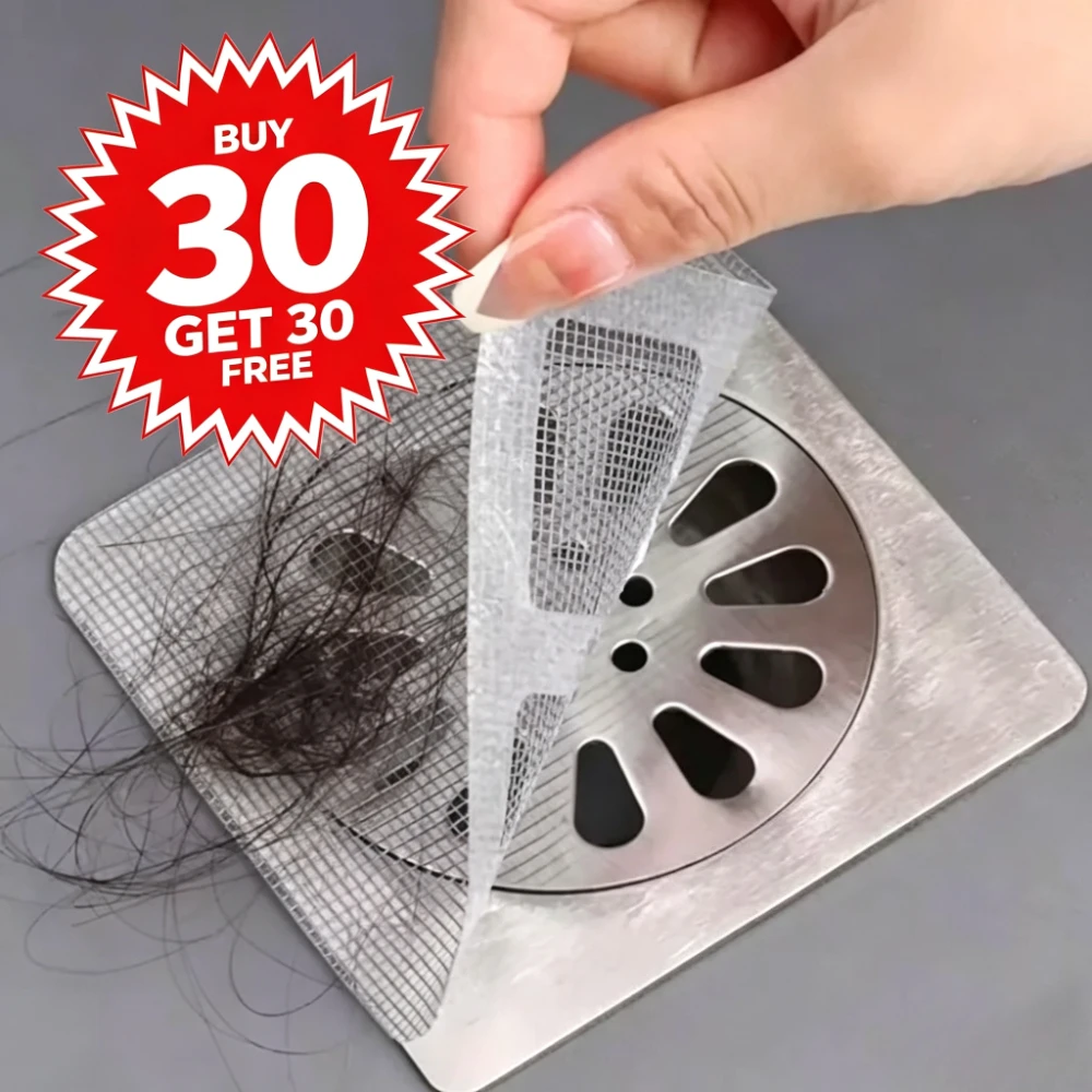 Multipurpose Disposable Shower Drain Hair Catcher Mesh Stickers Anti-Clog Bathroom Sink Floor Drain Filter Window Repair Patch Extra Bonus Same Items Included