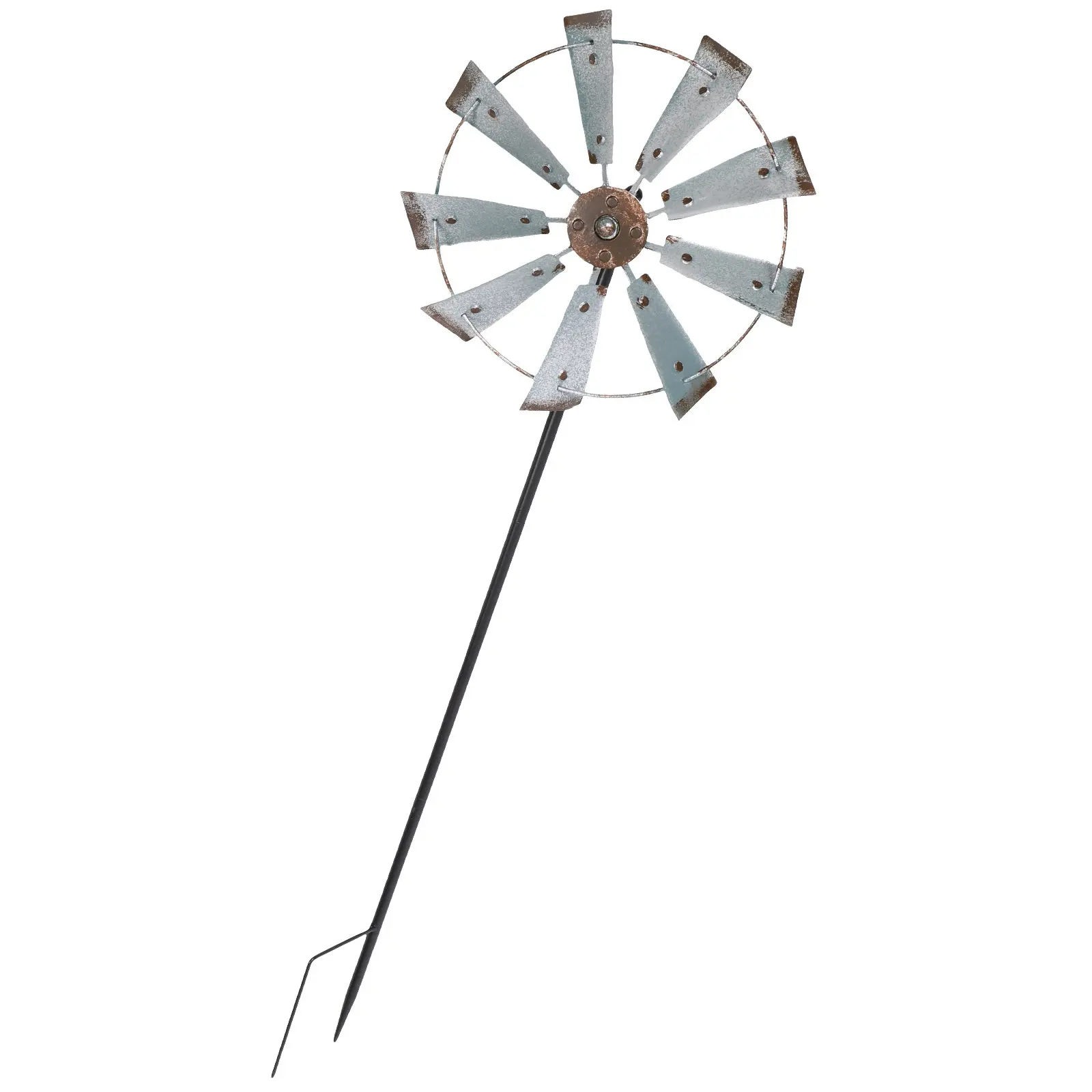 

Outdoor Large Iron Windmill Spinner Rotating Yard Lawn Decorative Windmill Garden Scene Decoration