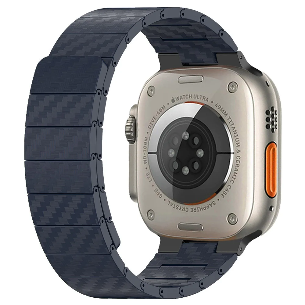 Carbon Fiber Strap for Apple Watch band 45mm 41mm 44mm 40mm 42mm 38mm 49mm Magnetic bracelet iWatch Series Ultra 8 7 6 5 4 3 SE