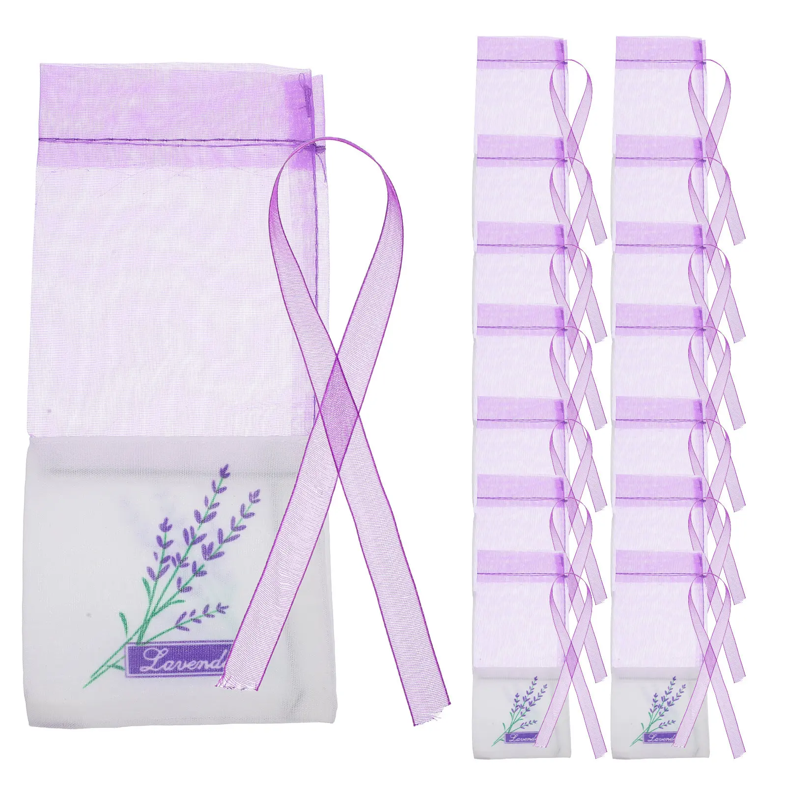 

30pcs Lavender Sachet Bags Cotton Drawstring Pouch Empty Refillable Small Bags For Saving Dried Lavender Grain Herbal Plants