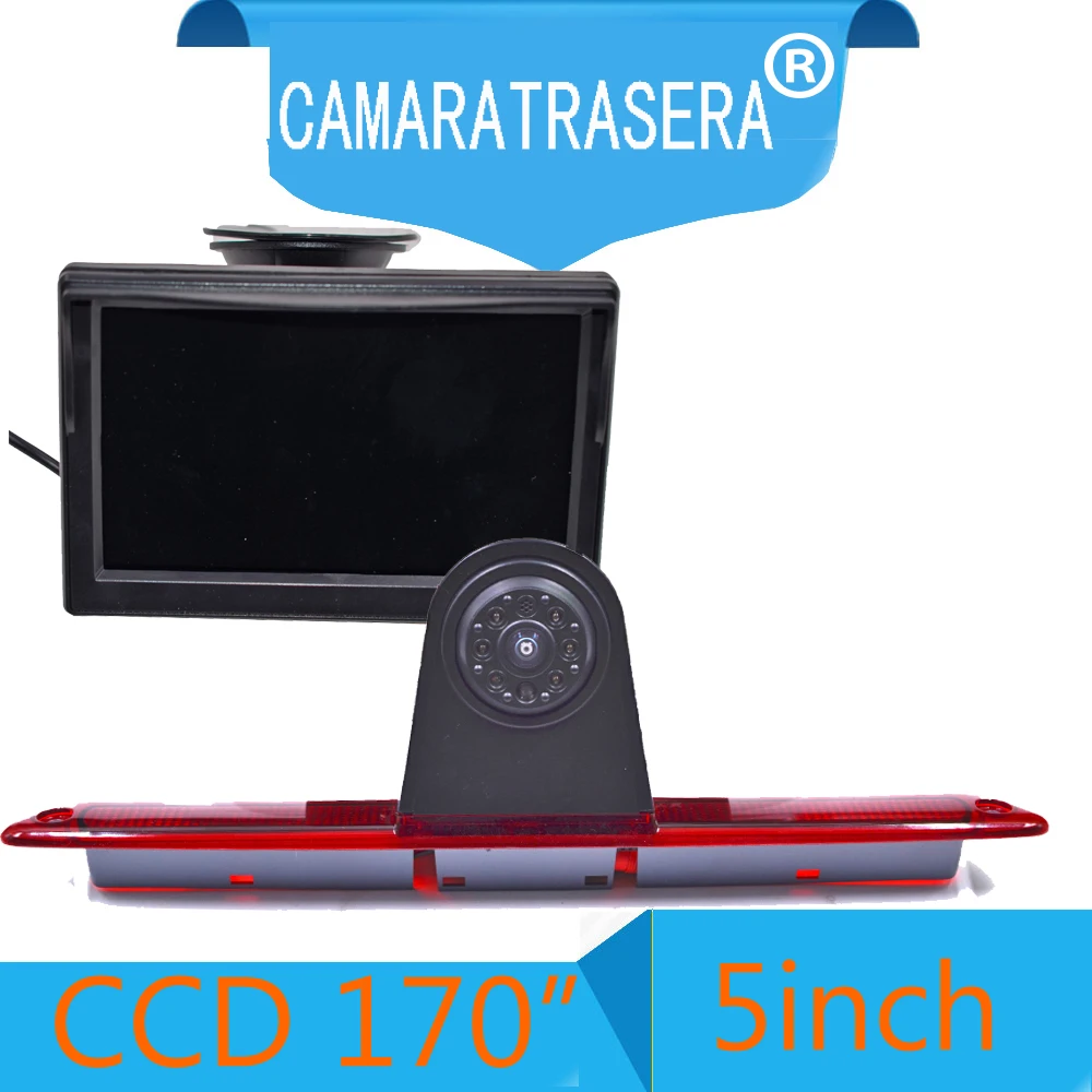 Car CCD HD Rear View Brake Light Camera For Mercedes Benz W906 Sprinter 1500 2500 324H 524H VW Crafter+5 inch display Monitor