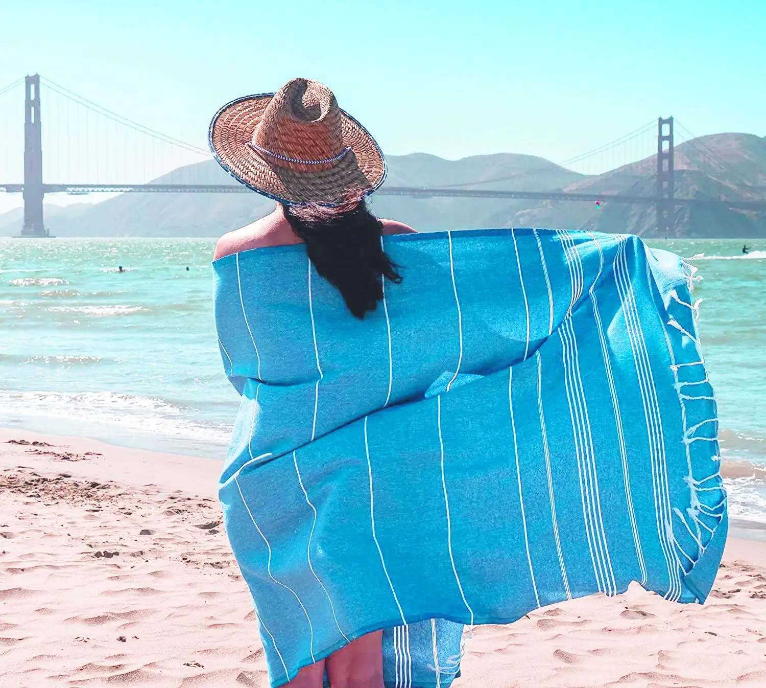 Turkish Beach Towel Oversized Sand Free Quick Dry Swim Extra Large Light Travel for Adults Gifts Accessories