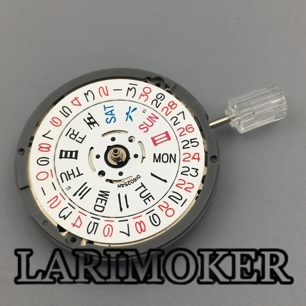 LARIMOKER NH36 Automatic Movement 24 Jewels White Day Date 3.0/3.8 Crown Watch Repair Mod Parts