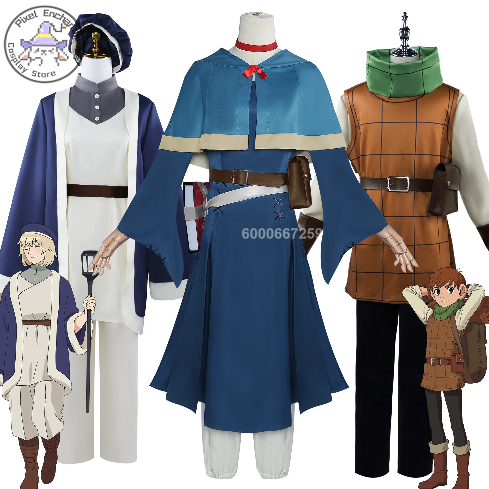 

Delicious in Dungeon Anime Marcille Donato Magic Clothing Falin Touden Dungeon Chilchuck Cosplay Costume Halloween Party Outfit