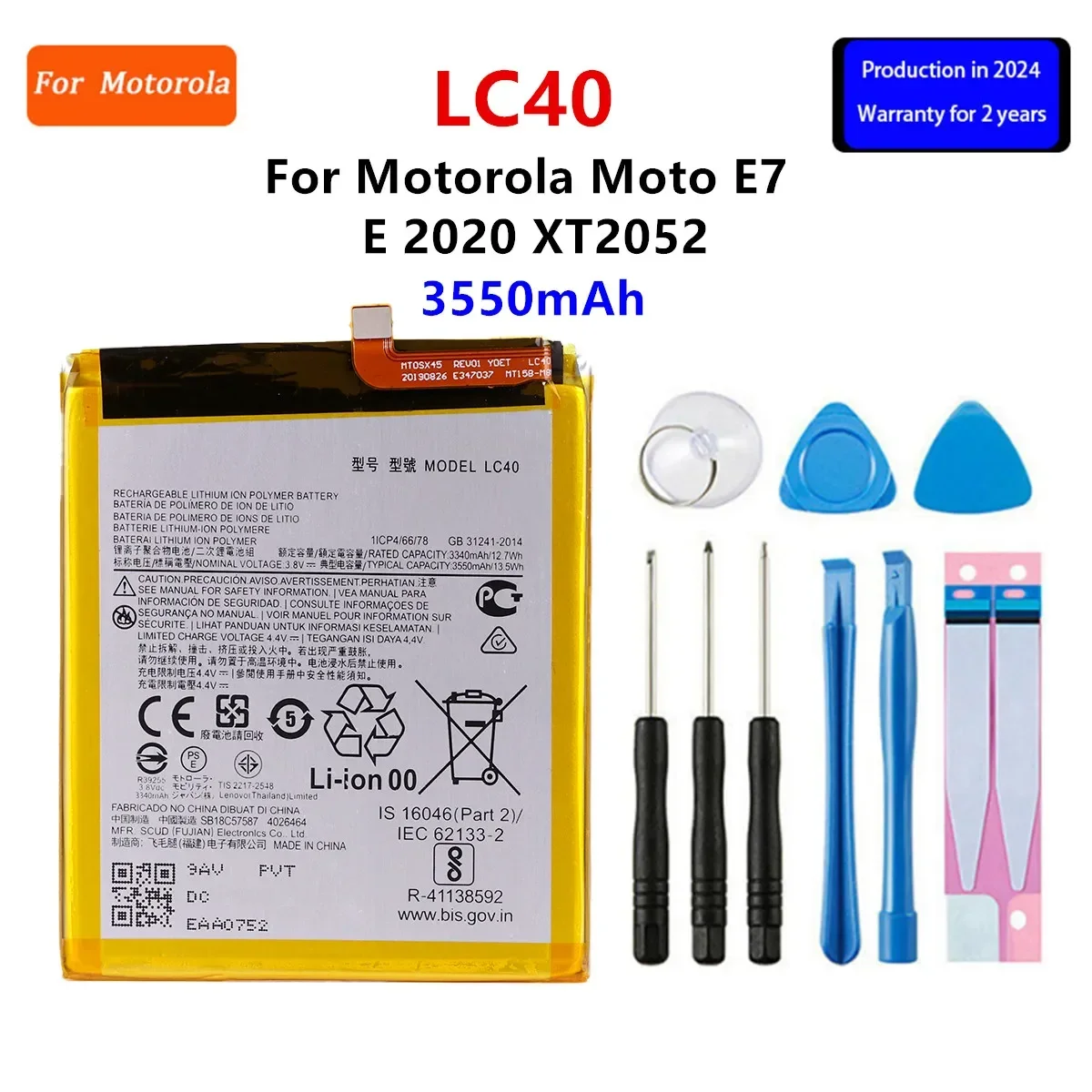 Battery HE50 KS40 NH40 LC40 For Motorola Moto E4 E5 PLUS XT1774 XT1776 E6 Play E22 E22i E7 E 2020 XT2052 Phone Batteries+Tools