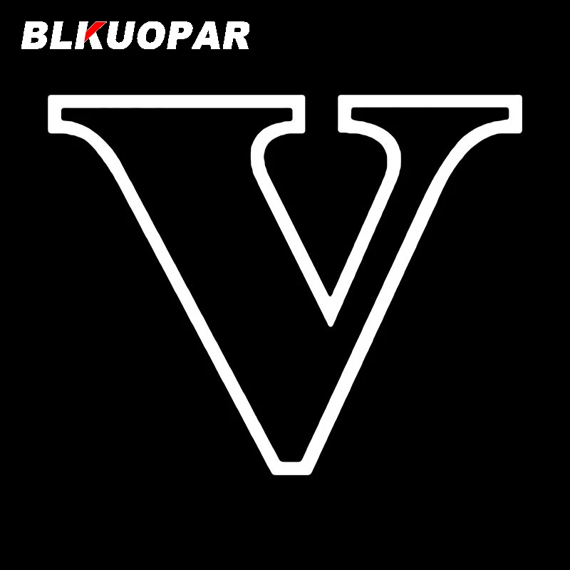 BLKUOPAR Grand Theft Auto 5 Game Logo Car Stickers Funny Number Decal Waterproof Die Cut Windshield Trunk Car Goods