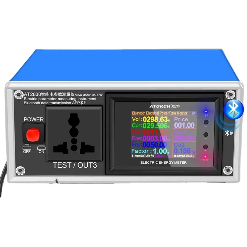 Diskon Besar AT2630 ATORCH AC Ammeter Voltmeter Digital Wattmeter Soket Listrik USB Tester Tegangan Arus Multimeter Meteran Daya