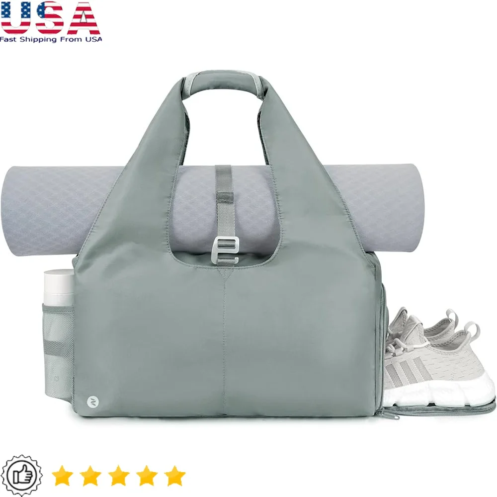 

Yoga Gym Bag Women with Shoes Compartment Wet Dry Storage Pockets Adjustable Yoga Mat Holder Travel Fitness Backpack