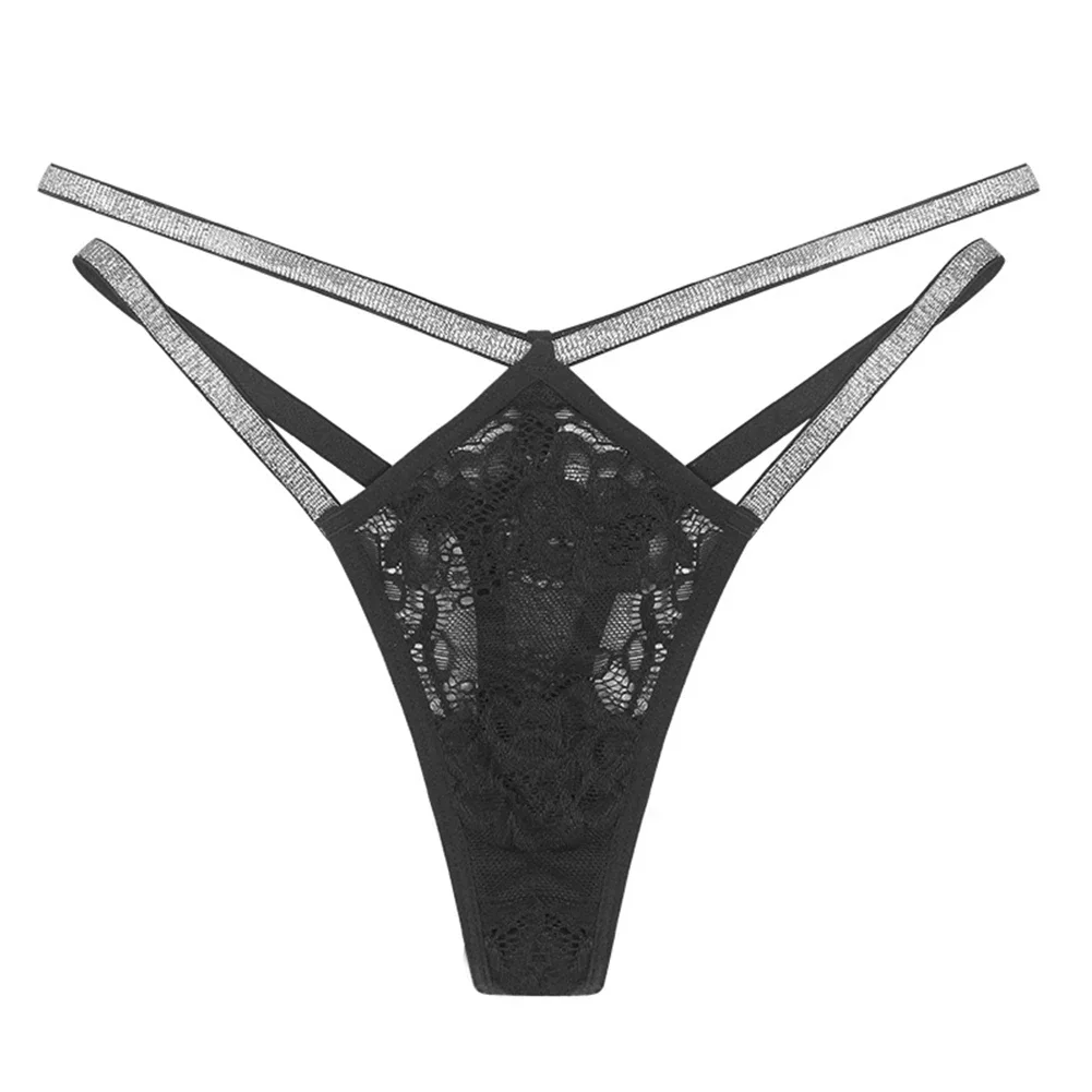 

Women Sexy G-string Rhinestone Lace Shiny Thongs Hollow Out Panties T-back Briefs Exquisite Lingerie Seduction Knickers