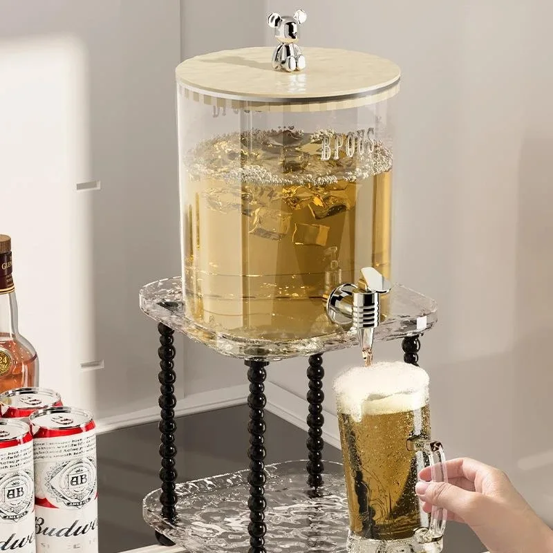 

Cold Water Pot with Faucet Heat-resistant Household Water Storage Water Bottle Fruit Tea Cold Brewed Beverage Juice Bucket