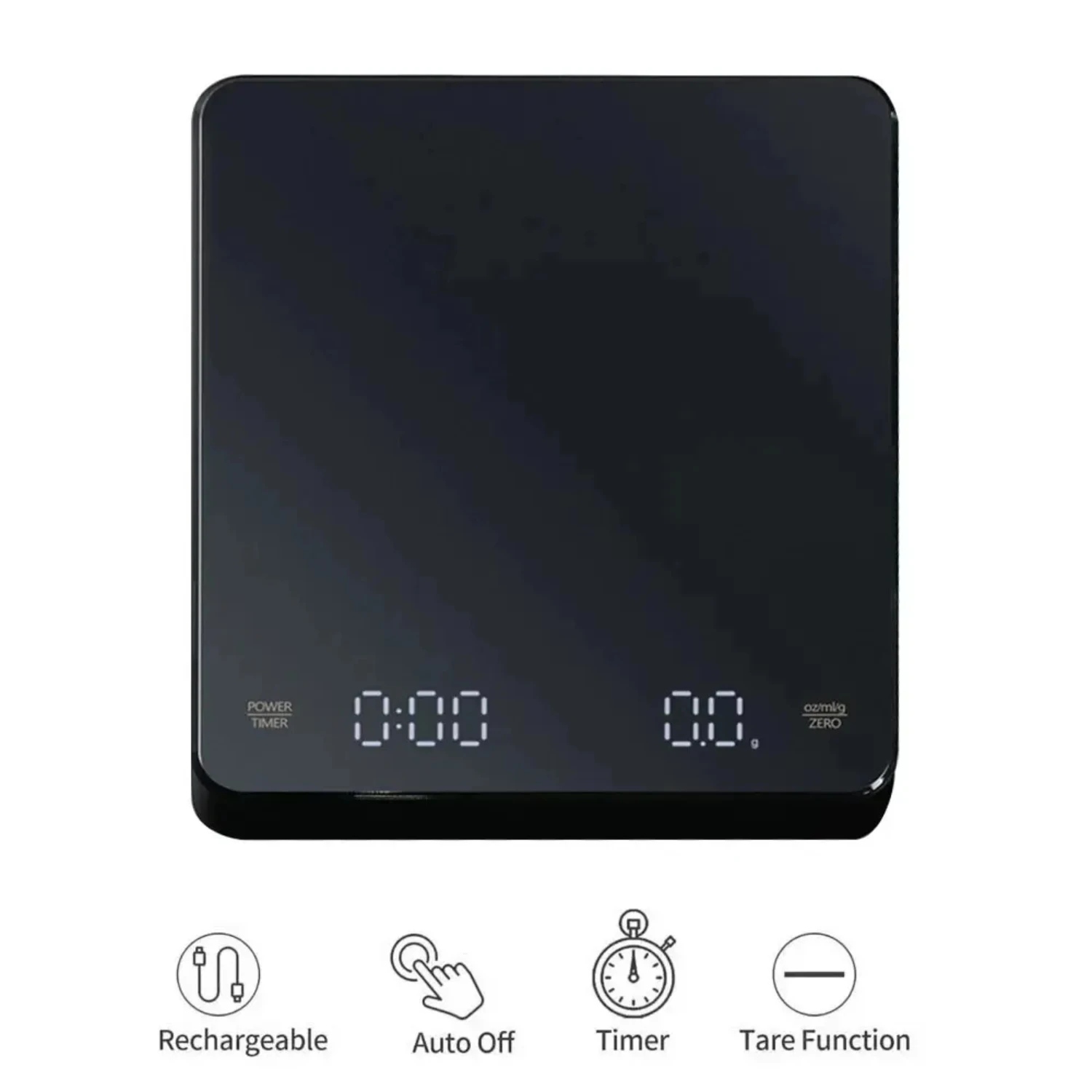 

1pc Digital Scale with Timer LED Espresso USB 3kg Max.Weighing 0.1g High Precision Measures in Oz/ml/g Kitchen Scale