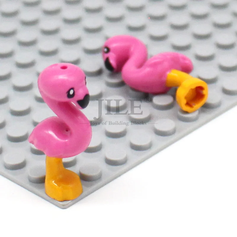 Bloques de construcción MOC Otter Bird Flamingo Friends, bloques de construcción DIY, vista del zoológico, juguete de animales Compatible con 67430 67631