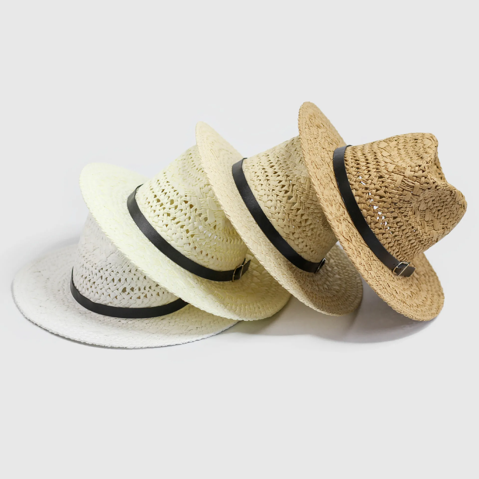 Vintage Straw Hat Summer Beach Sunshade Hat British Jazz Hollow Cap For Men Women Classic Cowboy Straw Cap Wholesale